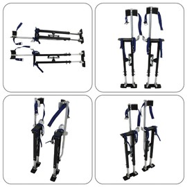 LiGuVCY Adjustable Drywall Stilts 36-48 Inch Aluminum Alloy Stilts for Painting or Cleaning Black