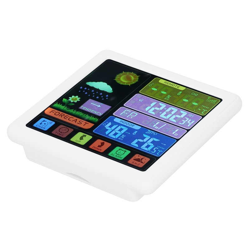 Wireless Weather Clock Digital Thermometer Hygrometer with Touch Screen for