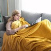 MOONLIGHT20015 Fleece Blanket Throws for Sofas - 400 GSM Mustard
