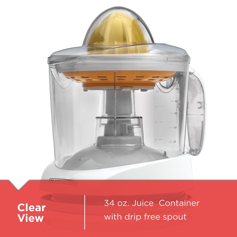 BLACK+DECKER 32oz Electric Citrus Juicer, CJ625, Pressure Activated, Adjustable Pulp