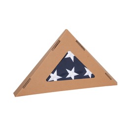 TOPFLAGS Folded American Flag Cotton US Flags 3x5 - New Cotton Fabric Embroidered Stars Heavy Duty USA flag for Indoor Outdoor Sewn Stripes with Brass Grommets Triangle Packaged