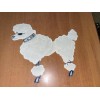 Patch Parlor Poodle Applique Patch - White Dog Facing Left,