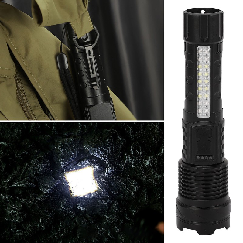 LED Bright Flashlight COB Work Light USB Rechargeable IPX4 Outdoor
