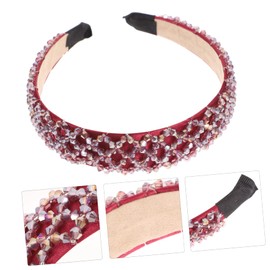 FOMIYES 1pcs Fashion Hair Hoop Bridal Headband Knitted Headband Beads Bling Hair Band Sparkle Headband Crystal Beads Glitter Hair Band for Women