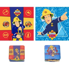 damaloo 2 x Fireman Sam Magic Towel Children's Party Bag Children's Birthday Boy - Compressed Towels as Guest Gifts Set for Party - Pressed Towel Magic Towel Children's Birthday