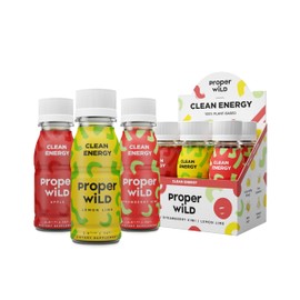 Proper Wild Vegan Energy Shots, with L-Theanine, and Organic Caffeine, Clean Plant Based Energy Drink, Gluten Free, GMO Free, Dairy Free, Stevia Free, Soy Free, Favorites Variety, 2.5 Fl Oz, 6 Pack