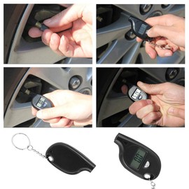 5-150psi Mini Mini Digital LCD Tyre Tyre Air Man Techer Wiyth Keychain Portable Tyre Pressure Gauge for Car Bike