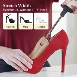 FootFitter Premium Women’s High Heel Stretcher for 3” to 6” Pumps, Stretches & Widens Tight Shoes, Pumps & Stilettos One-Way Expander - Small (US 4-6)