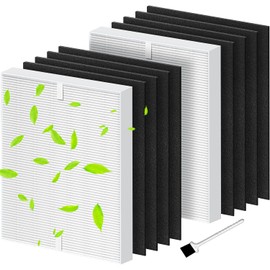 2-Pack AP-1512HH True HEPA Replacement Filter, Compatible with Coway AP-1512HH Mighty Puri-fier, Part# 3304899, with 8 Extra Carbon Filters