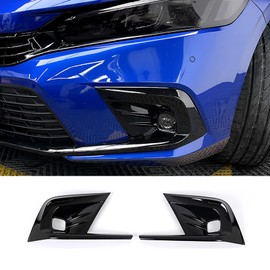 KELEIMAI Car Accessories Fit For Honda Civic 11th Gen 2022 2023 2024 Front Fog Light Lamp Cover Trim (Black) ABS 2 PCS