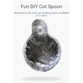 SSDHUA Soft Plush Cat Hammock Suitable for DIY Cat Climbing Frame Cat Nest with Cat Tree Installation Hanging Thickened 2-Color Cat Spoon Hammock Suitable for Cat Rest in Spring and Summer (Grey)