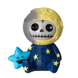 Pacific Giftware Luno Furrybones Collectible Figurine Signature Skeleton in Moon Costume with Blue Star Friend Home Decor and Unique Gift 3.03" Tall