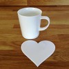 Heart Shaped Coaster Set - White - Set of 6