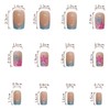 Flower Press on Nails Medium Square SWEKKE French Tip Fake
