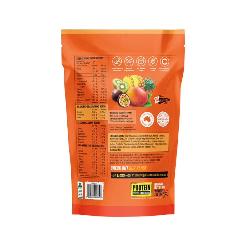 Protein Supplies Australia Protein Water (contains Electrolytes + BCAAs) Tropical