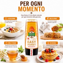 Ambrosoli Easy Honey 360 g – Miele con Dosatore Salvagoccia, Flacone Squeeze Pratico, Ideale per Colazione, Yogurt, Bevande Calde e Ricette