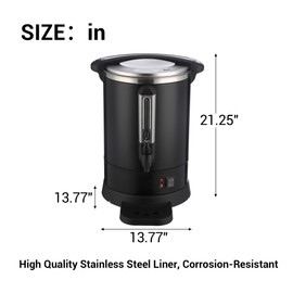 ‌Commercial Coffee Maker Urn 80-Cup 12L Electric - Fast Brew Stainless Steel Coffee Pot with Double Wall Insulation for Catering, Office, Church Events - Hot Beverage Dispenser Easy to Clean