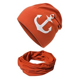 Miobo Beanie Hat and Tube Scarf Set of 2 for Baby Children Boys and Girls Cotton