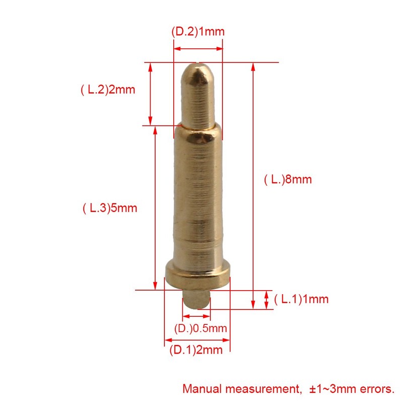 Yibuy 100x Copper and Gold-Plated Double Head Current Pogo Pin