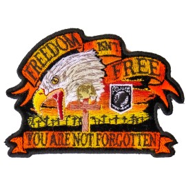 Ivamis Freedom Isn't Free Eagle Small Patriotic Iron on Patch - 4x3 inch - P3145