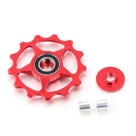 11T/13T Derailleur Pulley Aluminium Alloy Jockey Wheel Rear Derailleur Pulley Bicycle Guide Wheel Pulley (13T-Red)