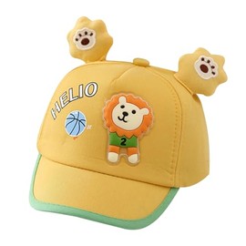 Xinhuida Toddler Cap, Baby Boy Girl 3D Animals Baseball Hats Kids Ball Caps Sun Protection Headgear (Lion-Yellow)