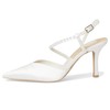 Dolce Vita Women's, KAMRA Pearl True White Satin, 9, Medium