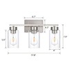 A1A9 3-Light Bathroom Vanity Light, Modern Brushed Nickel Wall Lights