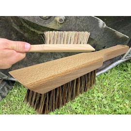 Maaj Lawn Mower Brush/Garden Tool Brush – Made in Germany – Scraping Edge Made of Wood with Very Hard Union Bristles 100% Natural Plastic-Free