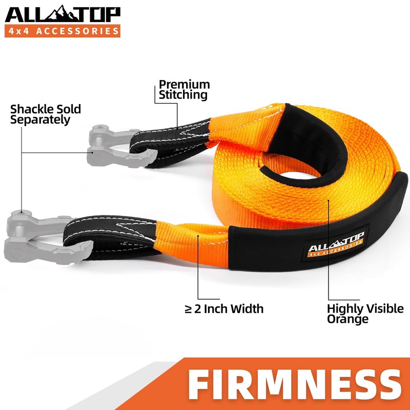 ALL-TOP Recovery Snatch Strap, 4in x 30ft - 46500Lbs, Extreme