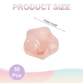 sourcing map 50Pcs Acrylic Star Beads, 11mm Star Shape Charming Loose Bead Pony Beads for DIY Jewelry Craft Making Necklace Bracelet Supplies, Pink