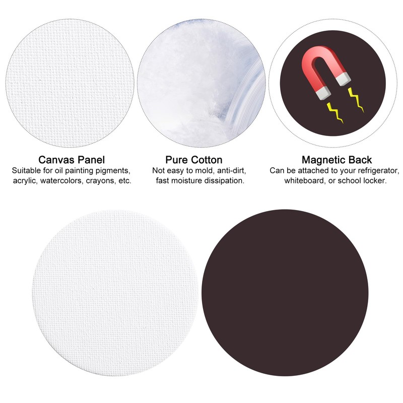 50 Pcs Magnetic Painting Canvas Panel Mini Canvas Boards for