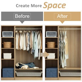 TAILI Vakuumbeutel für Kleidung, Seitlich Verbreiterte Platzsparende Vacuum Bags for Clothing, Transparent Weiße Kleiderbeutel, 4 Pack Vakuumierbeutel für Kleidung, Schrank-Organizer und Aufbewahrung