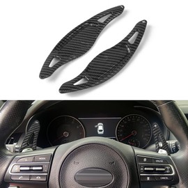x xotic tech Carbon Fiber Pattern Paddle Shifter Extensions Interior Shift Cover Decoration Accessories Compatible with 2018-up Kia Stinger (CK)