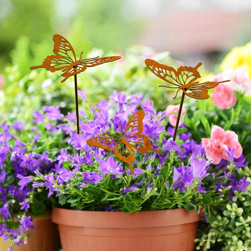 Decorative Garden Stakes, Butterfly Metal Decor for Lawn, Patio and