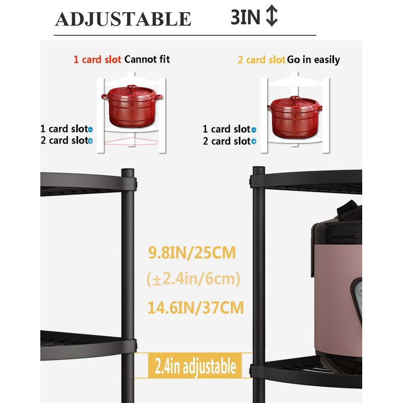 MAGCOLOR 5-Tier Kitchen Corner Shelf Rack, Free Standing Pot Rack