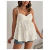 SHENHE Women's Maternity Babydoll Tops Spaghetti Strap Lace Trim Textured