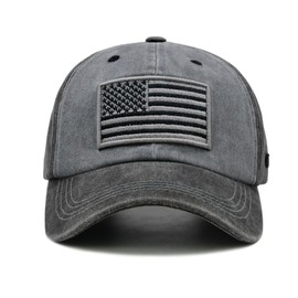 Sunlark USA Flag Cap for Men Women, American Flags Hat. Army Tactical Military Vintage Baseball Cap, Veteran Retirement Gifts for Dad Black