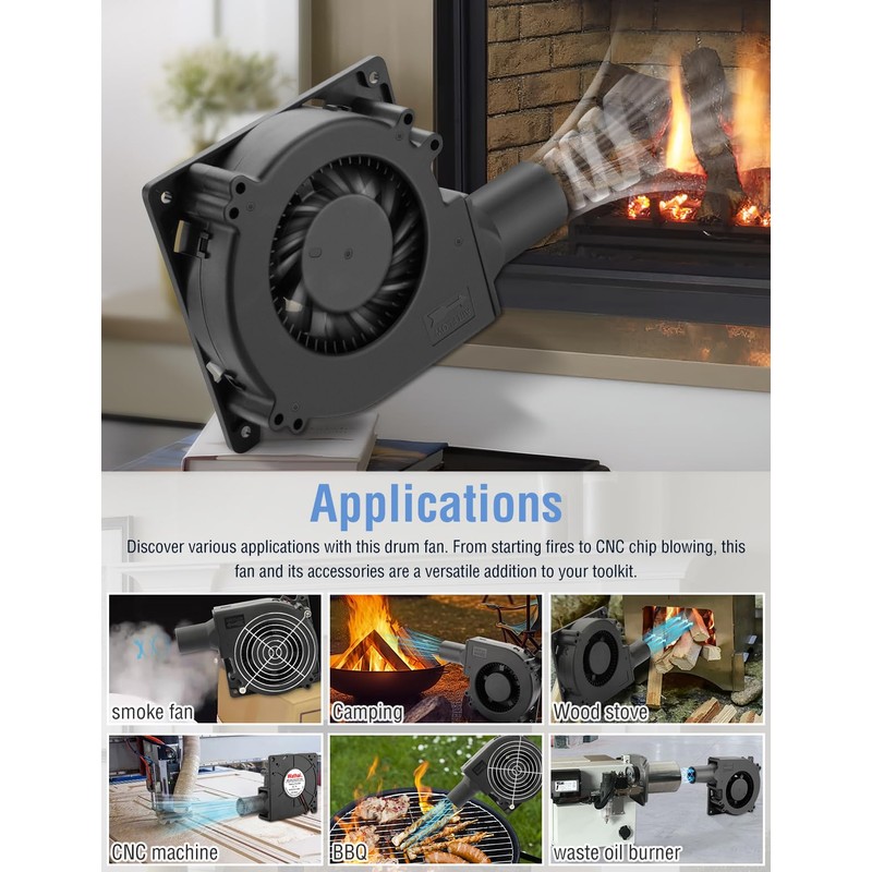 Wathai USB Cooling BBQ Blower Fan 120mm x 32mm DC