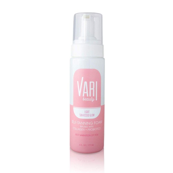 Australian Gold VARI Beauty Light Self-Tanning Foam, 6 Fl Oz | Get a Natural Sun Kissed Glow with this Collagen + Probiotics infused Tinted Self-Tanning Mousse | Quick Drying & Streak Free