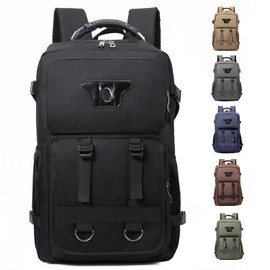 RELITRK Large Travel Backpack Carry,Camping Hiking Backpack,Water Resistant Outdoor Daypack Travel Bag for Climbing Skiing, Black, Large, Classic Model