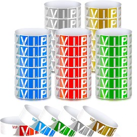 500 Pack VIP Wristbands for Events, Waterproof Lightweight Event Neon Colored Variety VIP Paper Bracelets Wristbands for Party and Concerts, 0.79 Inch
