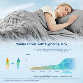 Cozy Bliss Cooling Comforter Full Size Seersucker Plaid, Q-Max 0.4 Reversible Lightweight Cooling Blanket, Breathable Silk Smooth Summer Bedding Quilt for Hot Sleepers Night Sweats Dark Grey