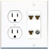 15 Amp Round Power Outlet 3 Port Cat6 Ethernet 1
