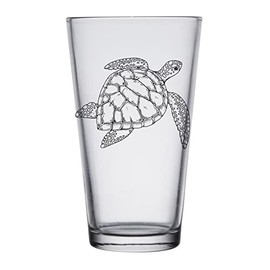 Sea Turtle Engraved Pint & Beer Glasses (set of 2)