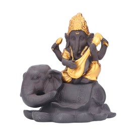 Backflow Incense Burner Pipa Elephant Purple Sands Gold Drawing Portable Size Stress Relief Insence Waterwall
