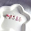 [Premium handmade embossed nail] Cutie pink cat - round /