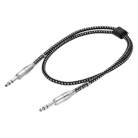 QUARKZMAN Guitar Instrument Cable, 3ft 1/4" to 1/4" Straight to Straight Angle Electric Guitar Jack Cable for Guitar Bass, Black White
