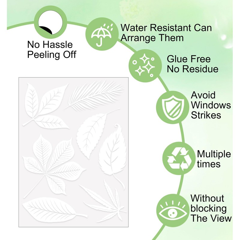 Window Clings for Birds, 26 Pcs Window Decals to Prevent