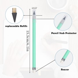 LUTER 7pcs Inkless Pencil with 7 Replacement Refills, Reusable Eternal Pencil Inkless Pencil Infinity Everlasting Pencil for Writing and Drawing Office School and Family Supplies